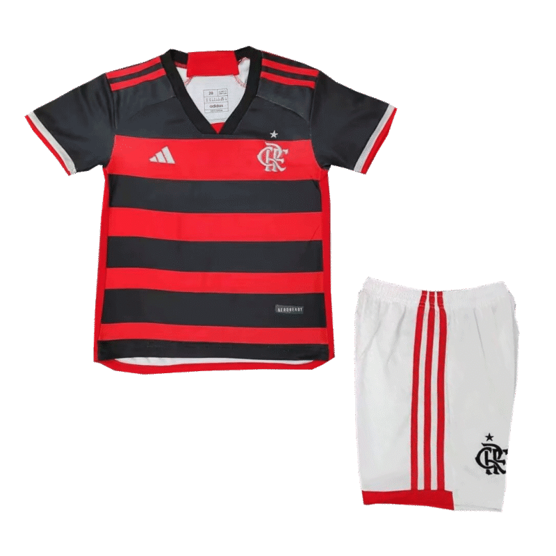 CR Flamengo Home Kids Soccer Jerseys Kit 2024/25