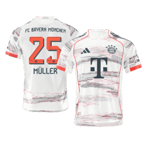 MÜLLER #25 Bayern Munich Away Authentic Soccer Jersey 2025/26