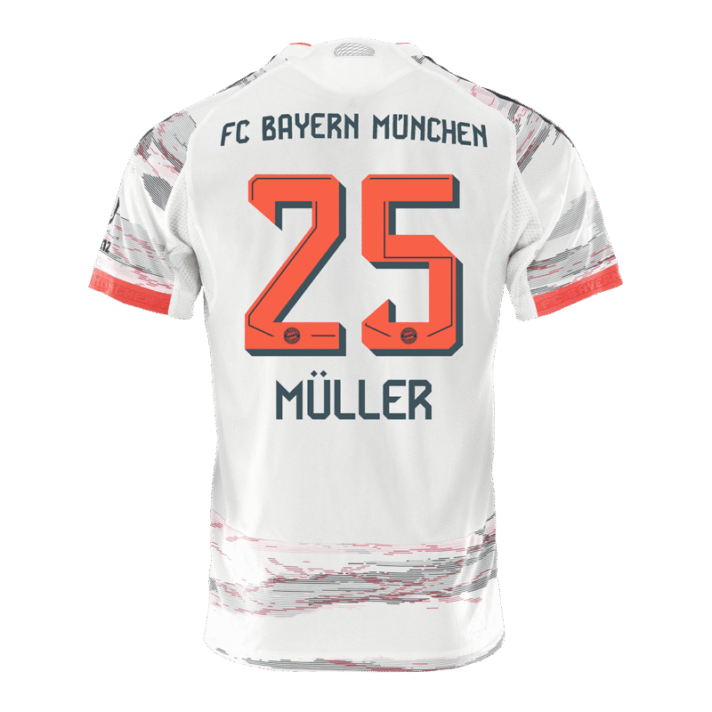 MÜLLER #25 Bayern Munich Away Authentic Soccer Jersey 2025/26