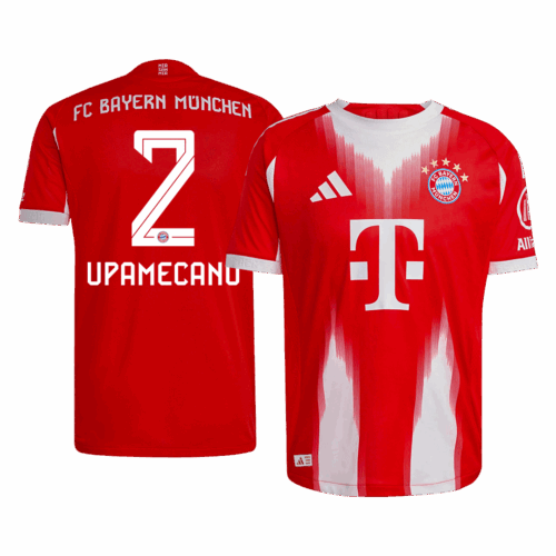 UPAMECANO #2 Authentic Bayern Munich Home Soccer Jersey 2025/26 Red