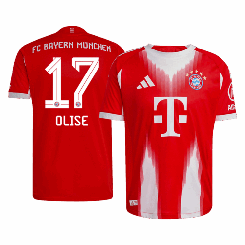 OLISE #17 Authentic Bayern Munich Home Soccer Jersey 2025/26 Red