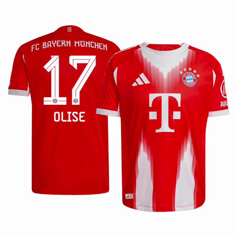 OLISE #17 Authentic Bayern Munich Home Soccer Jersey 2025/26 Red