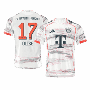 OLISE #17 Authentic Bayern Munich Away Soccer Jersey 2025/26 White