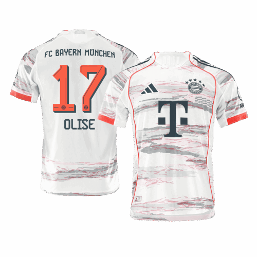 OLISE #17 Authentic Bayern Munich Away Soccer Jersey 2025/26 White