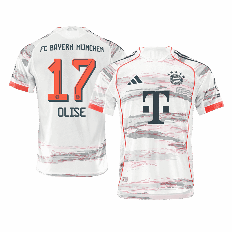 OLISE #17 Authentic Bayern Munich Away Soccer Jersey 2025/26 White