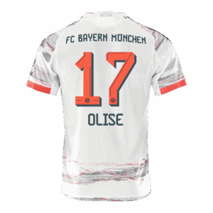 OLISE #17 Authentic Bayern Munich Away Soccer Jersey 2025/26 White