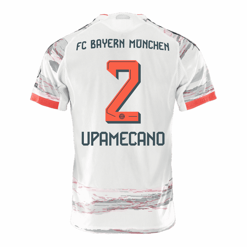 UPAMECANO #2 Authentic Bayern Munich Away Soccer Jersey 2025/26 White