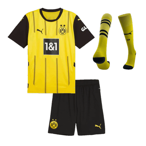 Borussia Dortmund Home Kids Soccer Jerseys Full Kit 2024/25
