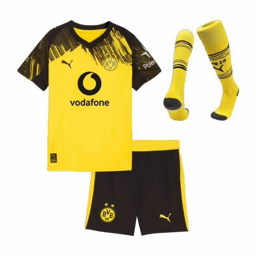 Kid's Borussia Dortmund Home Soccer Jersey Kit(Jersey+Shorts+Socks) 25/26 Yellow