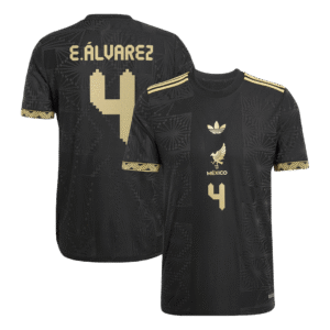 E.ÁLVAREZ #4 Mexico Third Away Authentic Soccer Jersey 2025 -Gold Cup