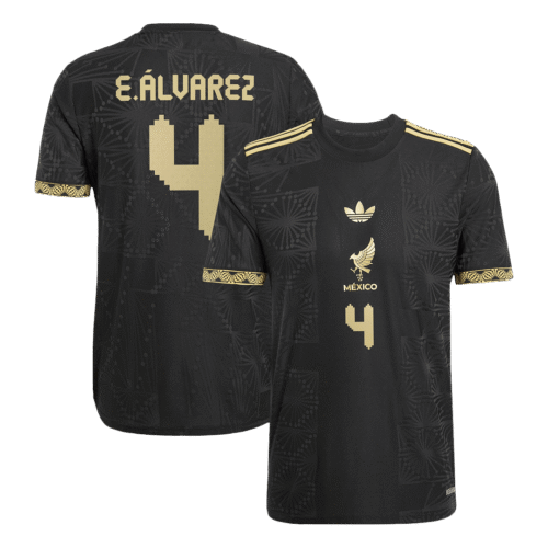 E.ÁLVAREZ #4 Mexico Third Away Authentic Soccer Jersey 2025 -Gold Cup