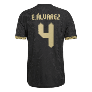 E.ÁLVAREZ #4 Mexico Third Away Authentic Soccer Jersey 2025 -Gold Cup