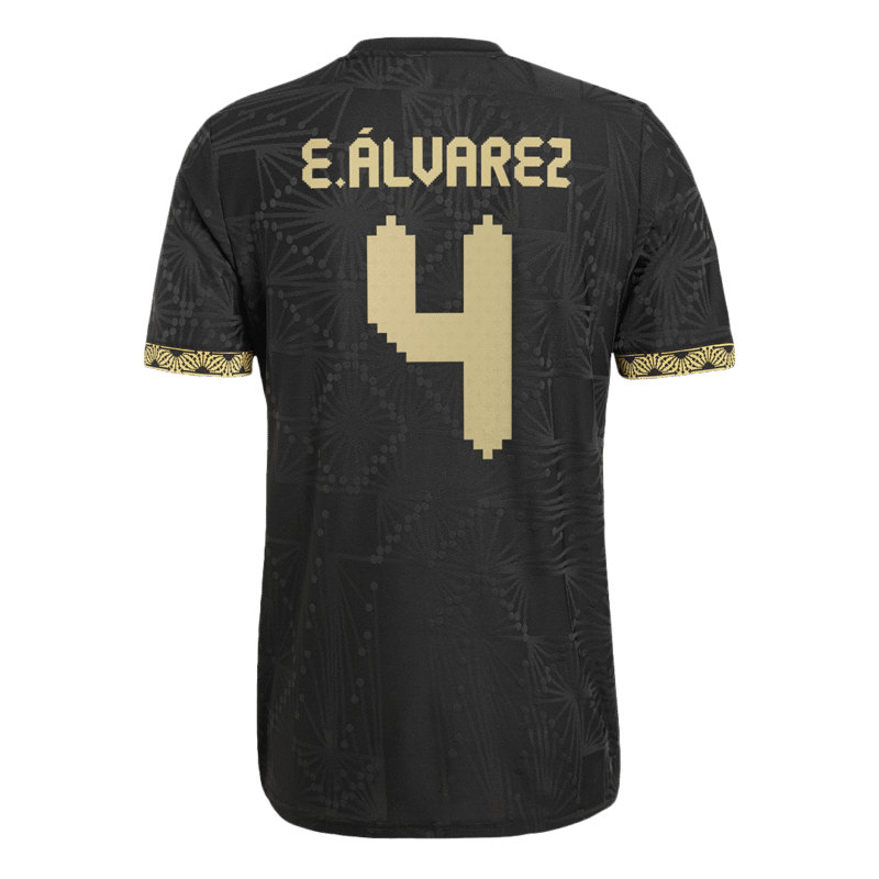 E.ÁLVAREZ #4 Mexico Third Away Authentic Soccer Jersey 2025 -Gold Cup