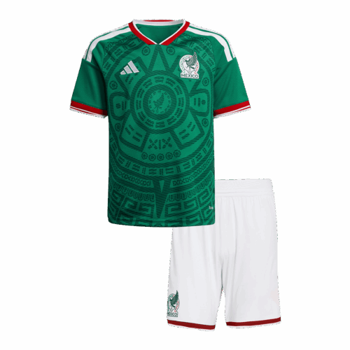 Kid's Mexico Home Soccer Jersey Kit(Jersey+Shorts) 25/26 Green