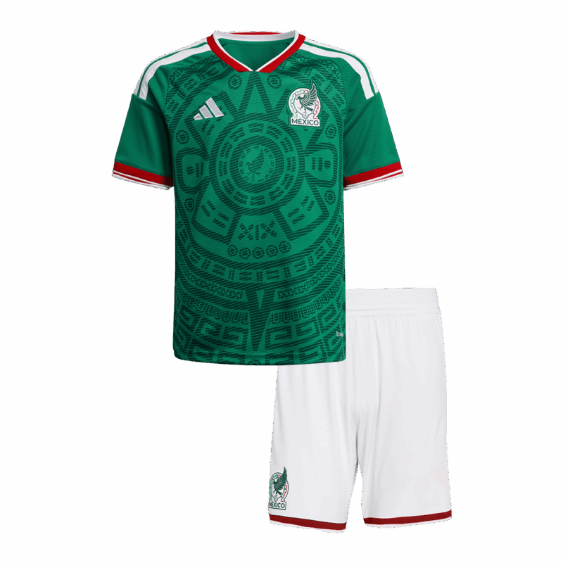 Kid's Mexico Home Soccer Jersey Kit(Jersey+Shorts) 25/26 Green