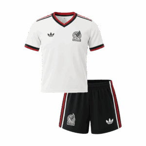 Kid's Mexico Away Soccer Jersey Kit(Jersey+Shorts) World Cup 2026 White