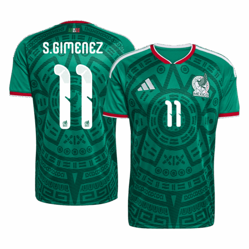 627099_1 S.GIMENEZ#11 Mexico Home Soccer Jersey World Cup 2026 Green