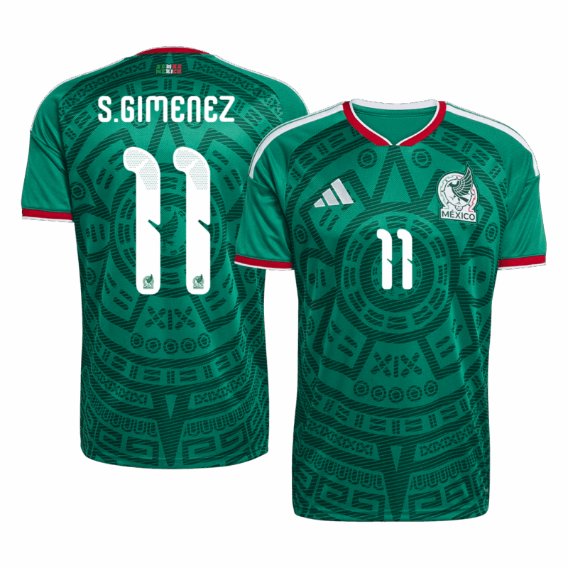 627099_1 S.GIMENEZ#11 Mexico Home Soccer Jersey World Cup 2026 Green