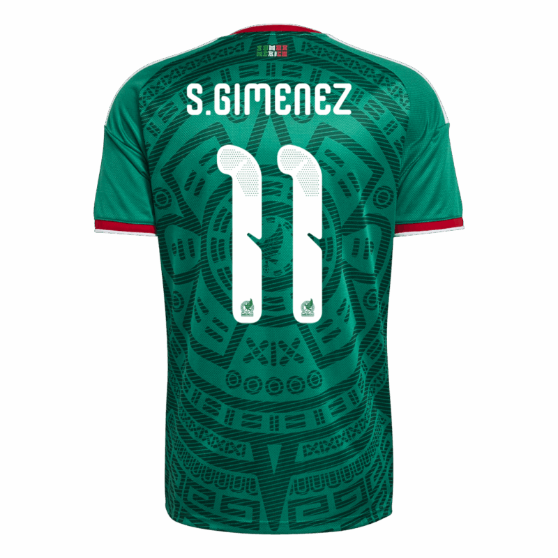 627099_3 S.GIMENEZ#11 Mexico Home Soccer Jersey World Cup 2026 Green