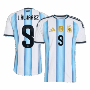 Argentina J.ÁLVAREZ #9 Home Soccer Jersey Authentic 2026