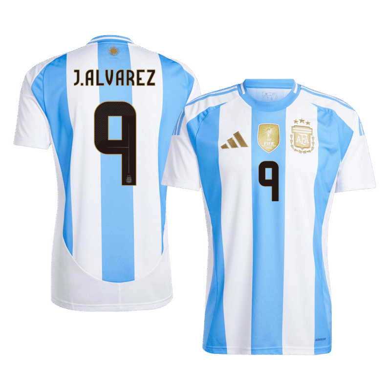 J.ALVAREZ #9 Argentina Home Soccer Jersey 2024