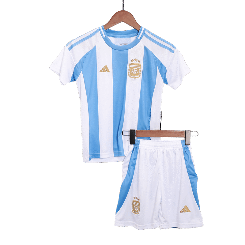Argentina Home Kids Soccer Jerseys Full Kit 2024