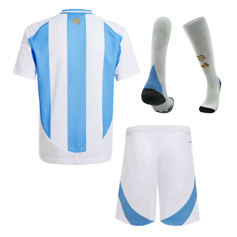 Argentina Home Kids Soccer Jerseys Full Kit Copa America 2024