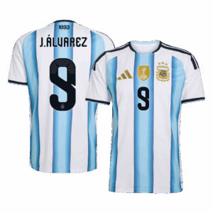 J.ÁLVAREZ #9 Argentina Home Soccer Jersey World Cup 2026 Blue&White