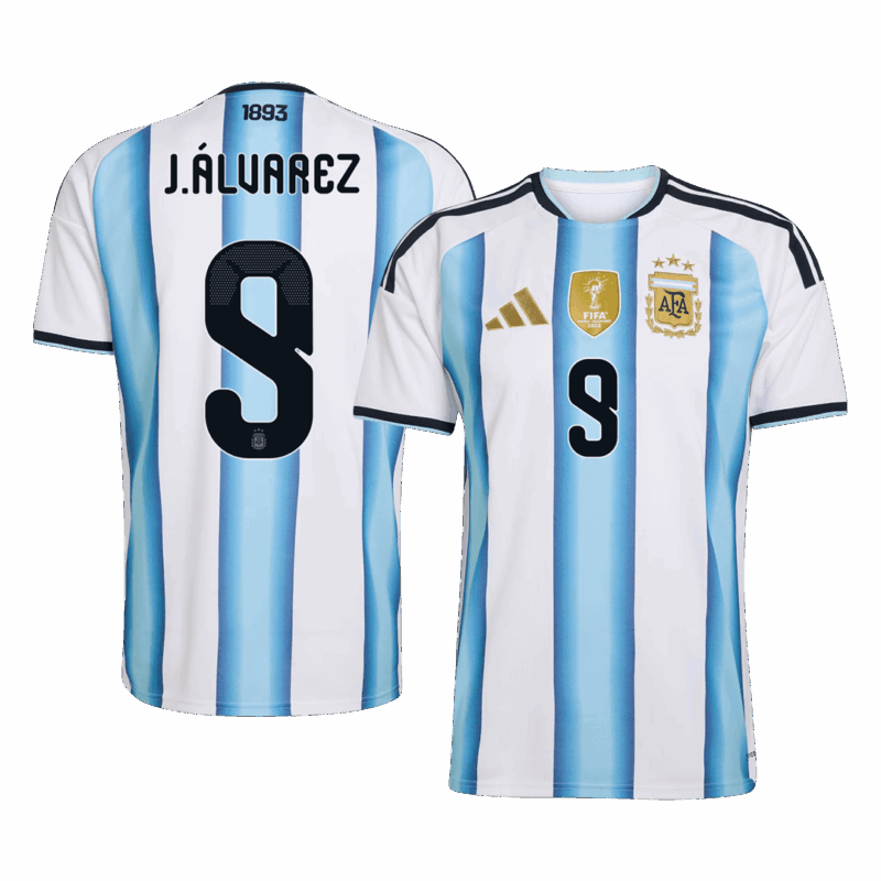 J.ÁLVAREZ #9 Argentina Home Soccer Jersey World Cup 2026 Blue&White