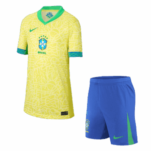 Kids Brazil Home Soccer Jersey Kit (Jersey+Shorts) COPA AMÉRICA 2024