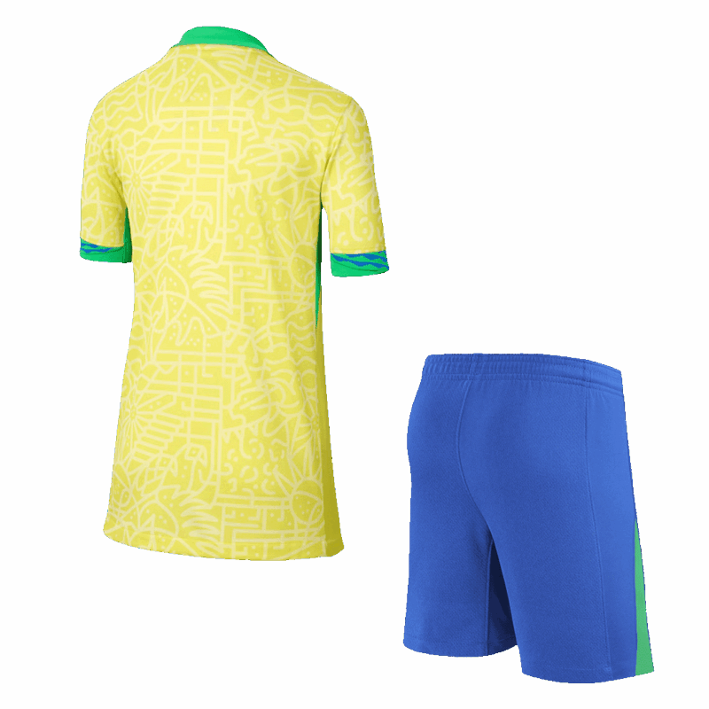 Kids Brazil Home Soccer Jersey Kit (Jersey+Shorts) COPA AMÉRICA 2024