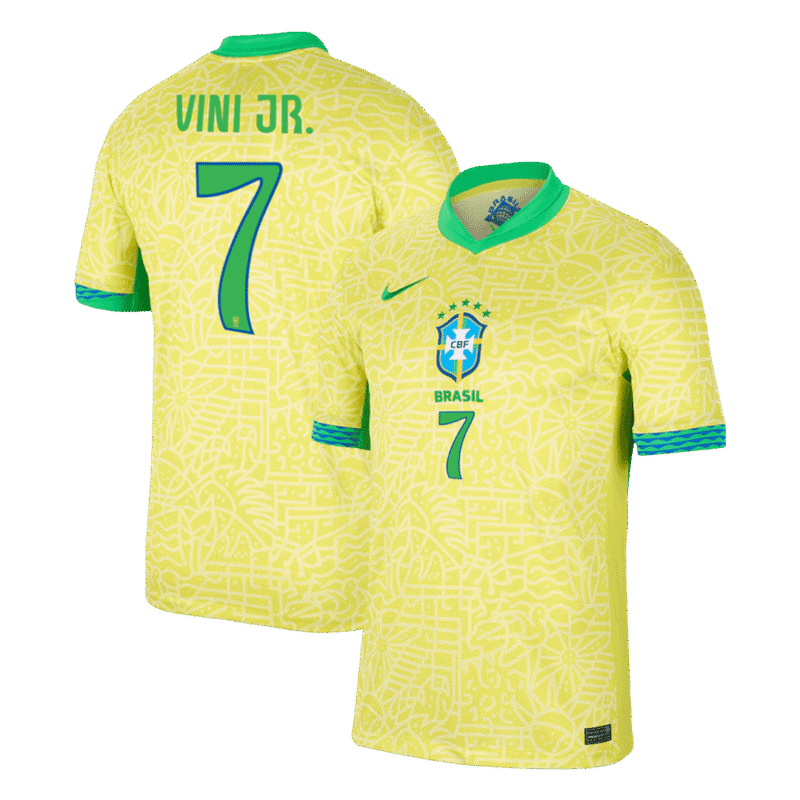 VINI JR. #7 Brazil Home Soccer Jersey Copa America 2024