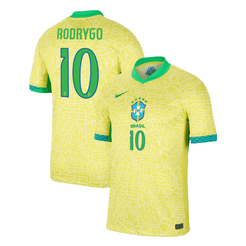 RODRYGO #10 Brazil Home Soccer Jersey Copa America 2024