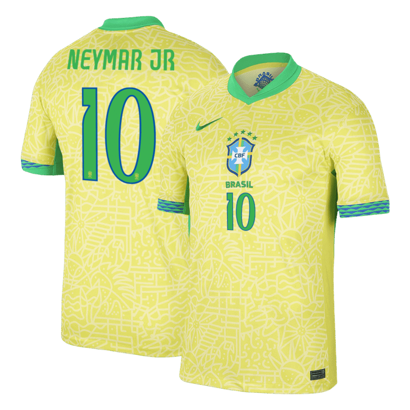 NEYMAR JR #10 Brazil Home Soccer Jersey 2024