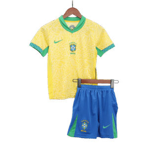 Brazil Home Kids Soccer Jerseys Kit Copa America 2024