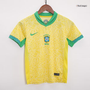 Brazil Home Kids Soccer Jerseys Kit Copa America 2024