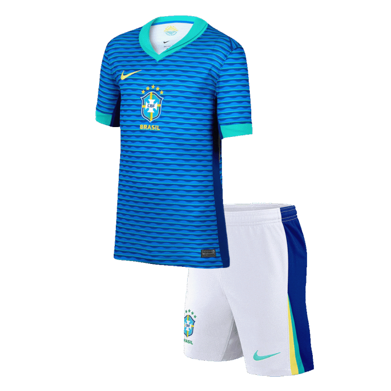 Brazil Away Kids Soccer Jerseys Kit Copa America 2024