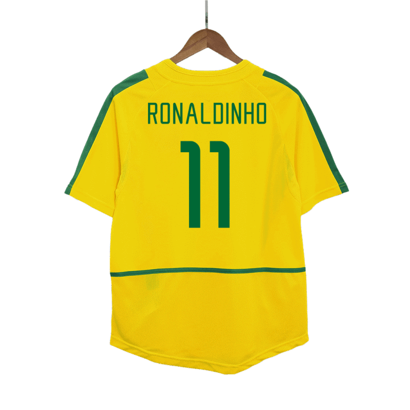 Vintage Soccer Jersey RONALDINHO #11 Brazil Home 2002/03