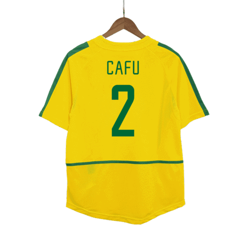 Vintage Soccer Jersey CAFU #2 Brazil Home 2002/03