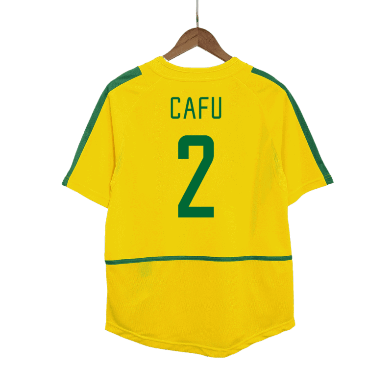 Vintage Soccer Jersey CAFU #2 Brazil Home 2002/03