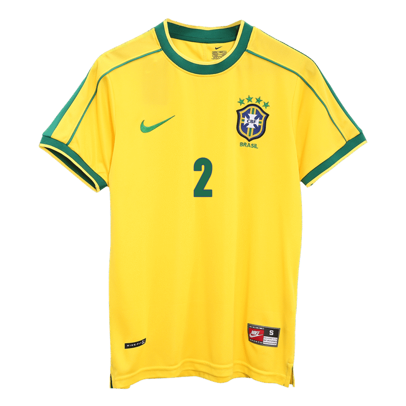 Vintage Soccer Jersey CAFU #2 Brazil Home 1998