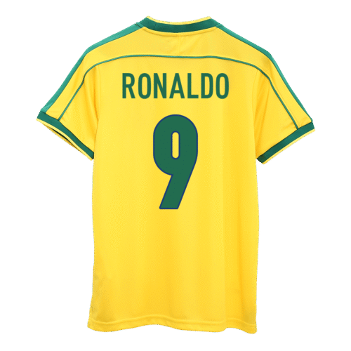 Vintage Soccer Jersey RONALDO #9 Brazil Home 1998