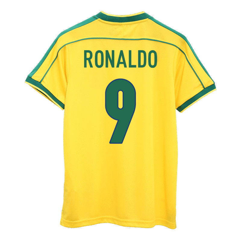 Vintage Soccer Jersey RONALDO #9 Brazil Home 1998