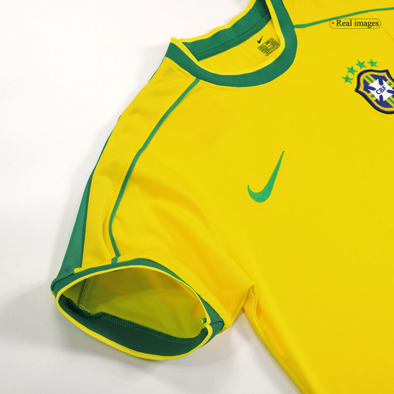 Vintage Soccer Jersey RONALDO #9 Brazil Home 1998
