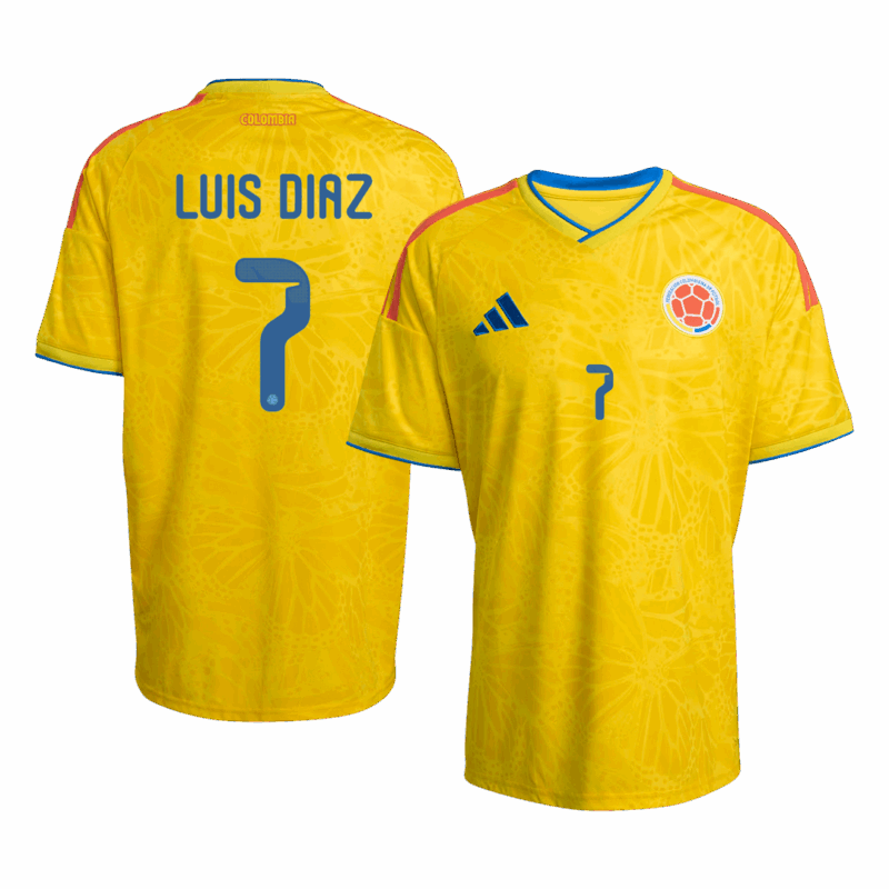 LUIS DíAZ #7 Colombia Home Soccer Jersey World Cup 2026 Yellow