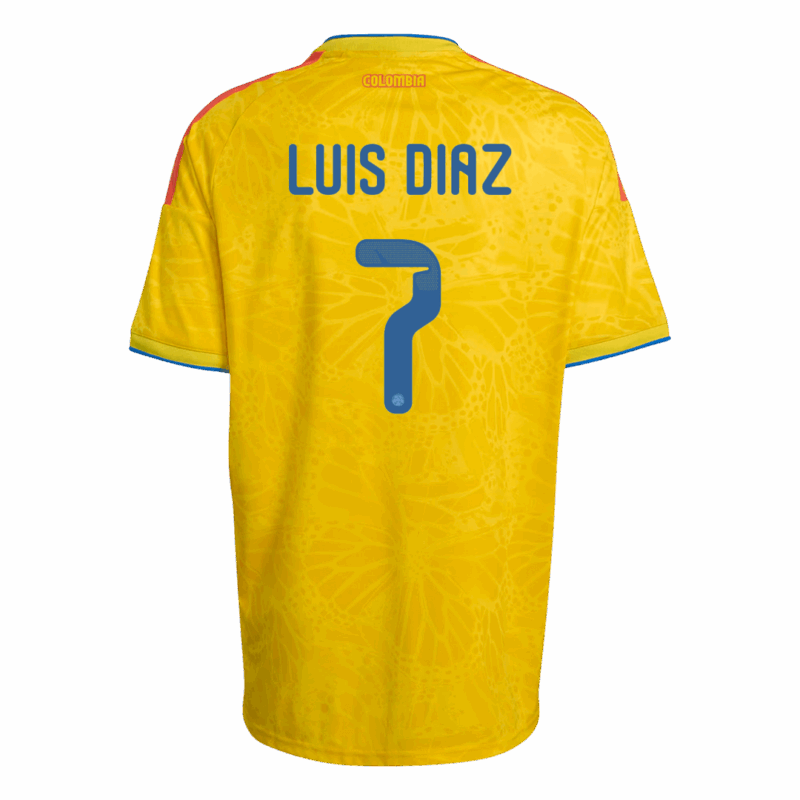LUIS DíAZ #7 Colombia Home Soccer Jersey World Cup 2026 Yellow