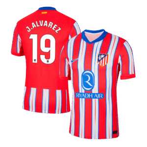 J.ALVAREZ #19 Atletico Madrid Home Authentic Soccer Jersey 2024/25