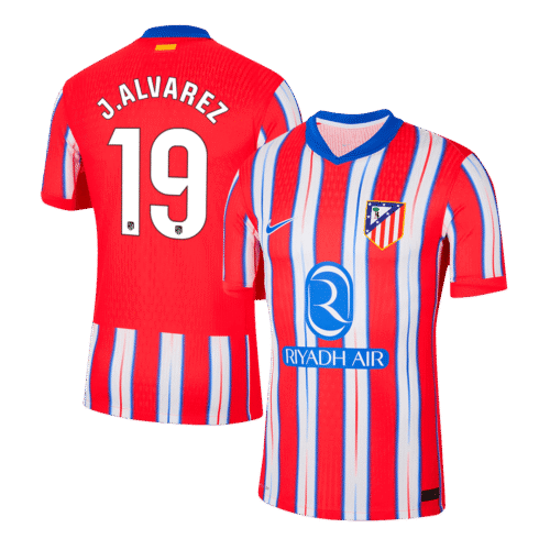 J.ALVAREZ #19 Atletico Madrid Home Authentic Soccer Jersey 2024/25