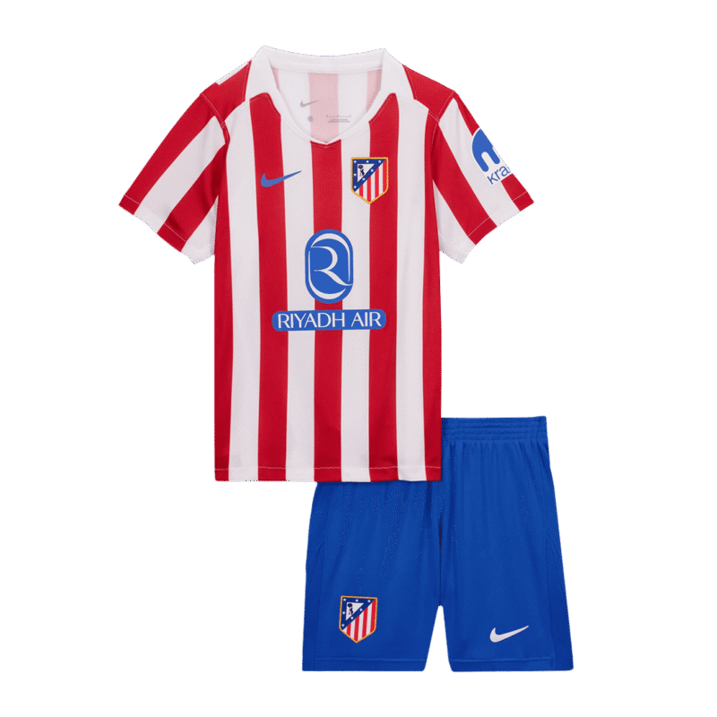 Atletico Madrid Home Kids Soccer Jerseys Kit 2025/26