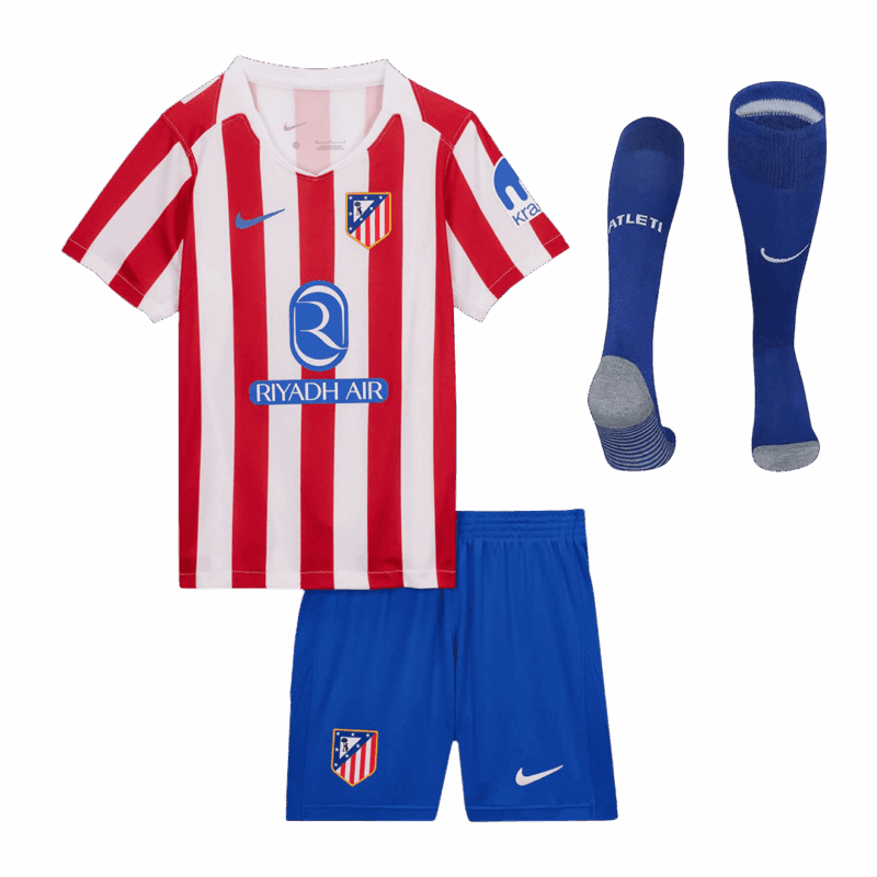 Atletico Madrid Home Kids Soccer Jerseys Full Kit 2025/26